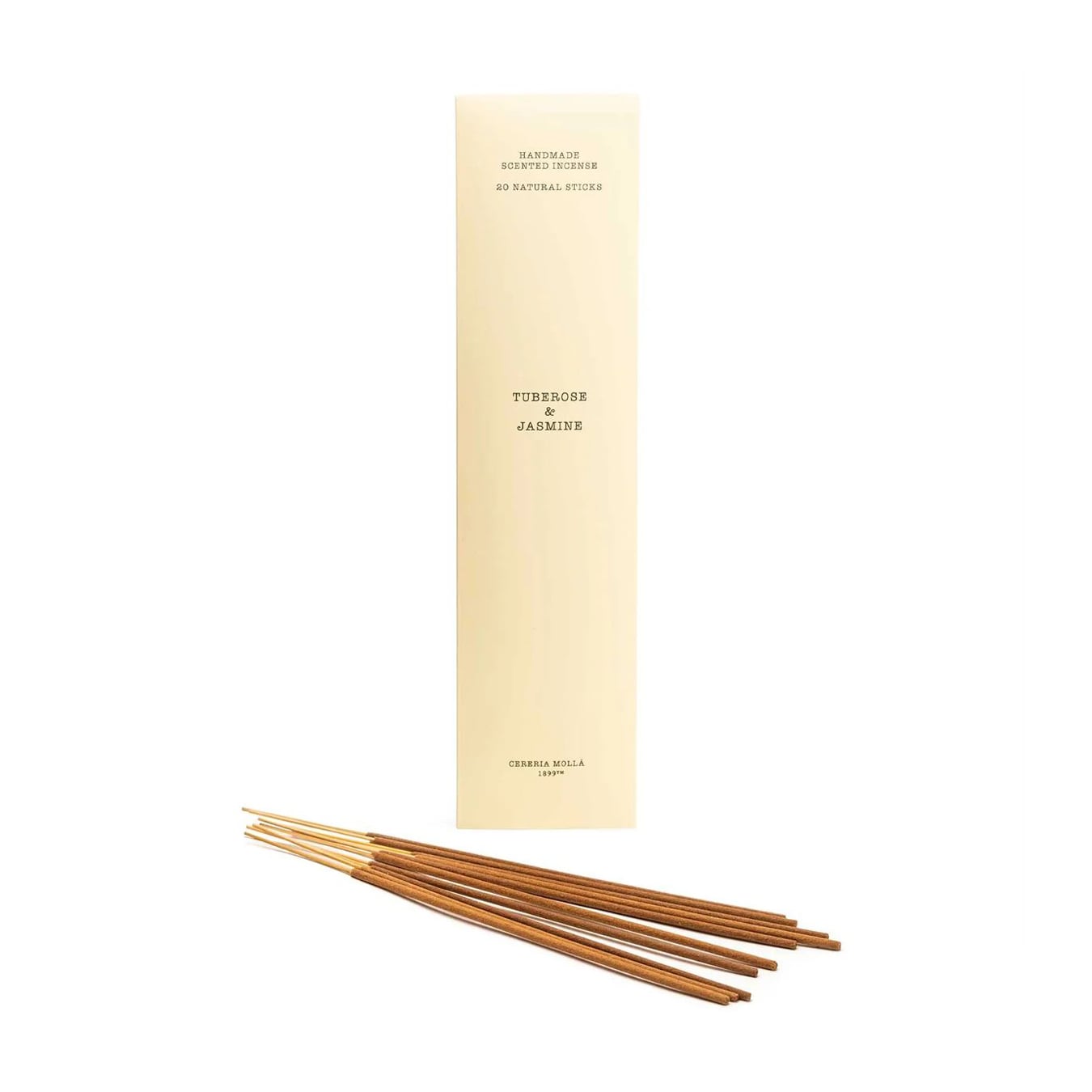 Ароматичні палички Cereria Molla Handmade Scented Incense, Tuberose &amp; Jasmine, 23 см, 20 шт